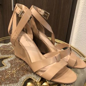 Kelly and Katie Nude Wedge Heels